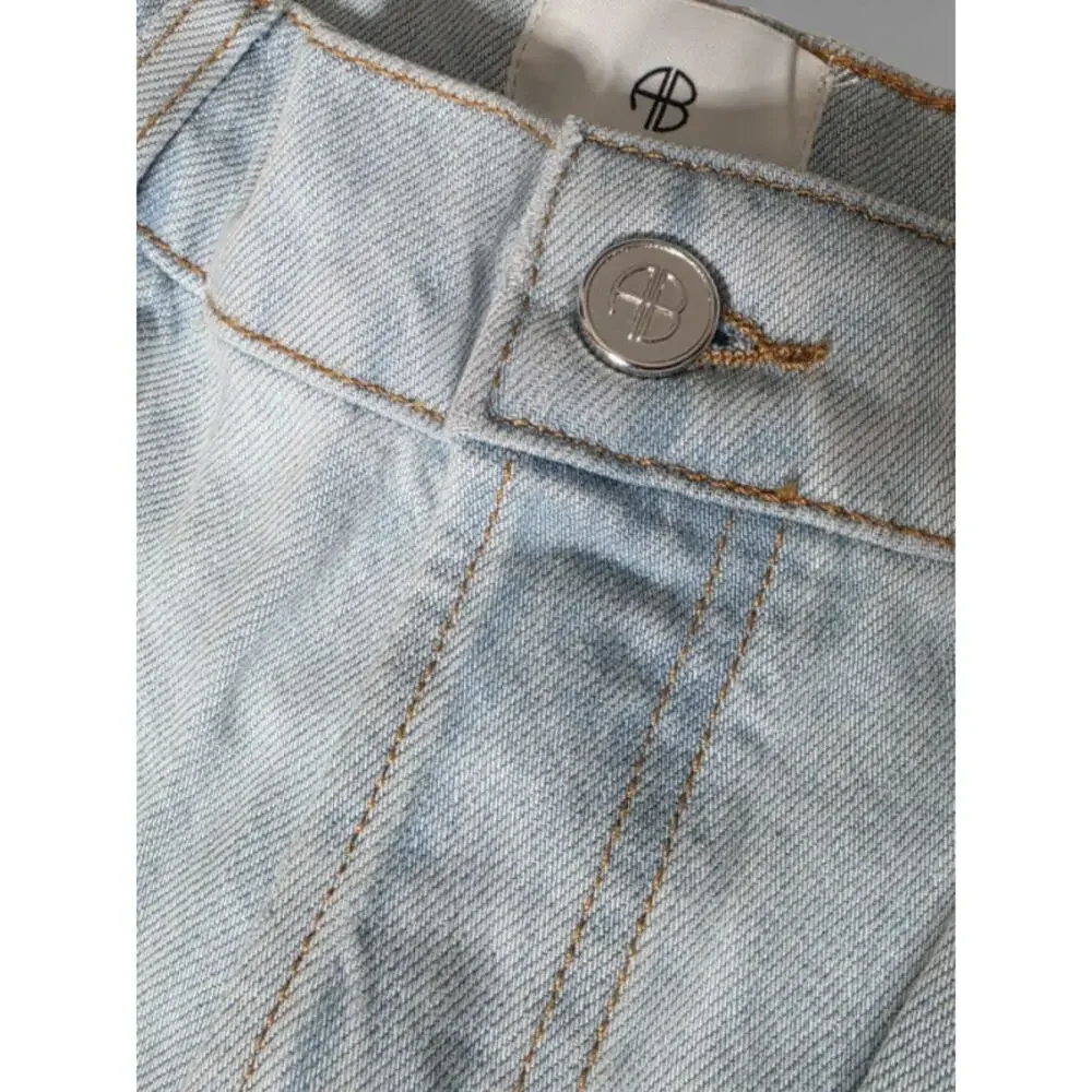 New with Tags ANINE BING Manon Jeans 31 Light Wash High Rise Wide Leg Button